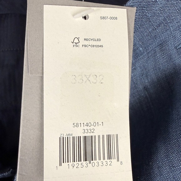 Banana Republic Slim Fit Linen Blend Dress Pants Mens 33x32 Blue Chino Trousers - Picture 8 of 8